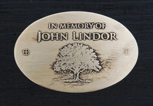 Personalized Plaque for a Memorial Garden Bench